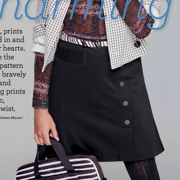 CaBi Black Ponte Knit Classic A-Line Skirt Size 6 - Picture 1 of 9